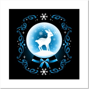 Snow Globe Deer Posters and Art